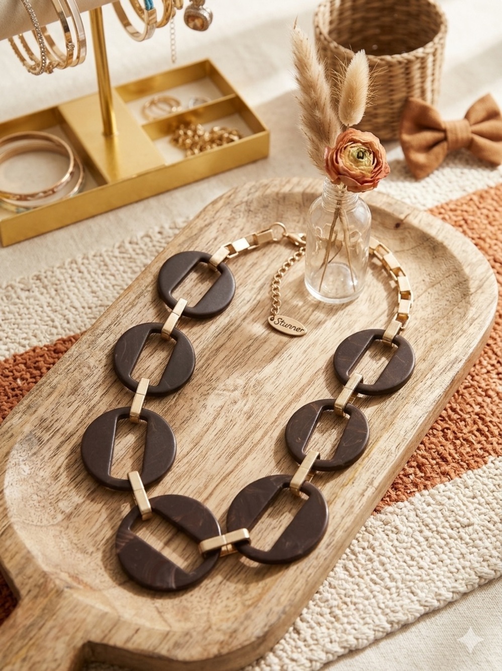 Brown Plunder Boho Link Necklace